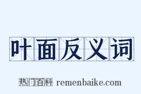 叶面反义词是什么意思的图片